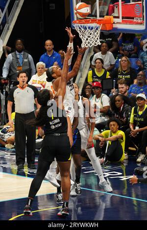 Arlington, United States. 29th Sep, 2023. September 29, 2023, Arlington, Texas, United States: A'ja Wilson (Las Vegas) in action during the WNBA playoff game between the Dallas Wings and the Las Vegas Aces played at College Park Center on September 29, 2023 in Arlington, Texas, United States. (Photo by Javier Vicencio/Eyepix Group) Credit: Eyepix Group/Alamy Live News Stock Photo