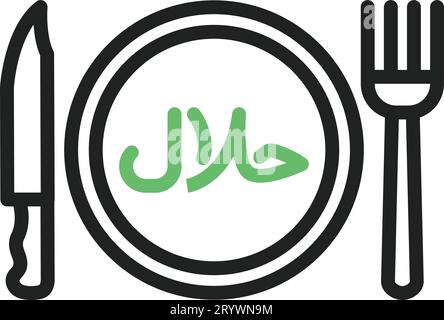 Halal Food icon vector image. Suitable for mobile application web application and print media. Stock Vector