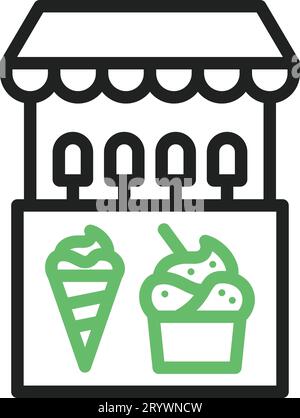 Ice Cream Stall icon vector image. Suitable for mobile application web application and print media. Stock Vector