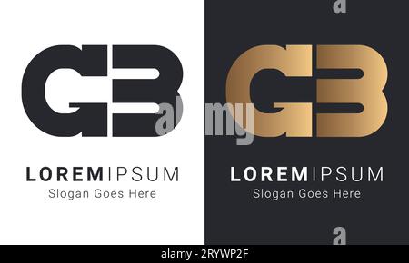 Luxury Initial GB or BG Monogram Text Letter Logo Design Stock Vector