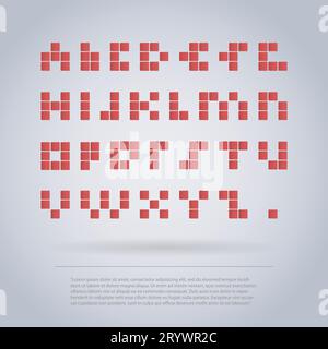 Full Alphabet - Letters Made of Squares Stock Vector