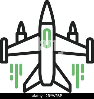 Fighter Jet icon vector image. Suitable for mobile application web application and print media. Stock Vector