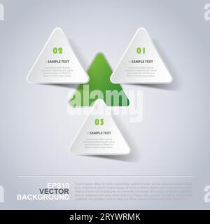Minimal Paper Cut Infographics Design - Triangles Stock Vector