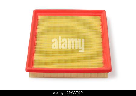 Car engine air filter isolated on white background Stock Photo