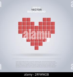 Pixel Heart - Icon Design for Infographics, Websites or Advertisement Stock Vector