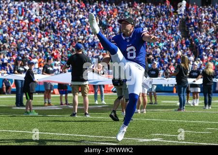 Buffalo Bills punter Sam Martin (8) looks on during an NFL