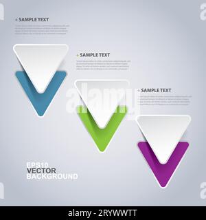 Minimal Paper Cut Infographics Design - Triangles Stock Vector