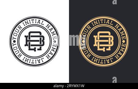 Luxury Initial GB or BG Monogram Text Letter Logo Design Stock Vector