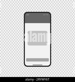Smartphone mock up with interface post on app. Social media mobile app page template. Design of the tape profile. Vector illustration Stock Vector