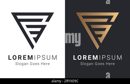 Luxury Initial FE or EF Monogram Text Letter Logo Design Stock Vector
