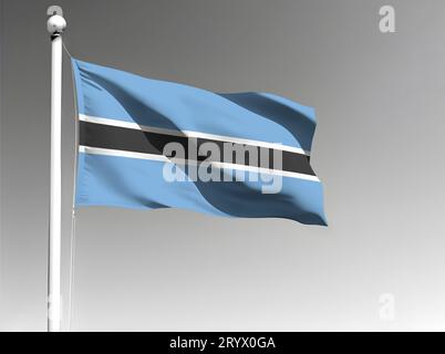 Botswana national flag isolated waving on gray background Stock Photo