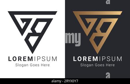 Luxury Initial GB or BG Monogram Text Letter Logo Design Stock Vector