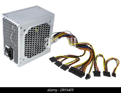 computer power supply on white background in insulation Stock Photo