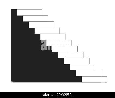 Climb ascending black and white 2D cartoon object Stock Vector