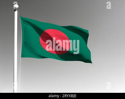 Bangladesh national flag isolated waving on gray background Stock Photo