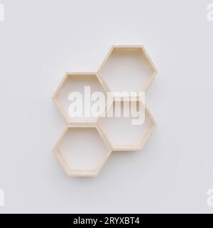 Hexagon shelf copy space Stock Photo