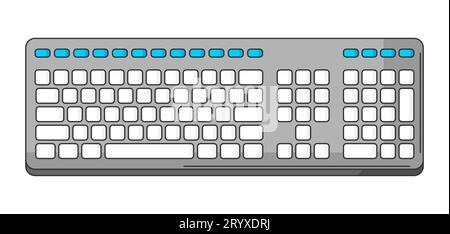 Illustration of keyboard. Computer equipment and work device. Stock Vector