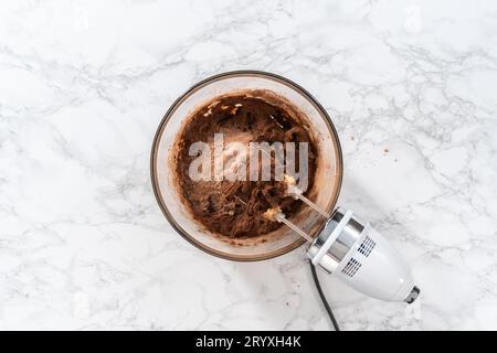 Chocolate Cookies with Chocolate Hearts Stock Photo