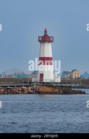 Pointe aux Canons lighthouse, St. Pierre, France Stock Photo