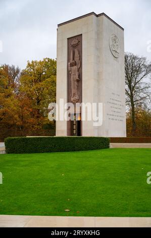 The Memorial Chapel of the Luxembourg American Cemetery and Memorial in Hamm, Luxembourg City, Luxembourg. Stock Photo