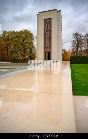 The Memorial Chapel of the Luxembourg American Cemetery and Memorial in Hamm, Luxembourg City, Luxembourg. Stock Photo