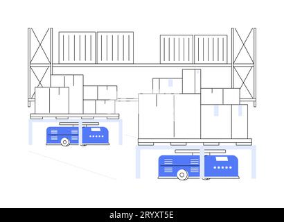 Automated guided cart abstract concept vector illustration. Stock Vector