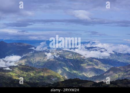 Foggy mountains in Colombia Stock Photo