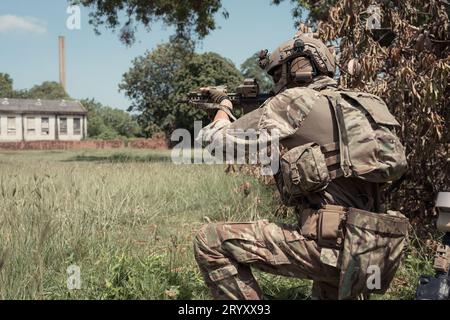 Special operations forces, Study geography and plan an attack on the enemy. Stock Photo