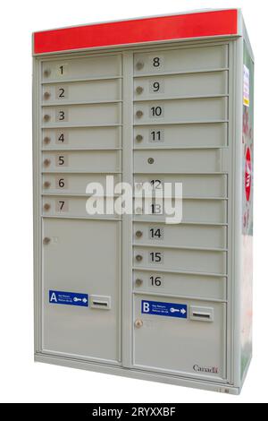 Canadian mailbox, isolated on white background Stock Photo