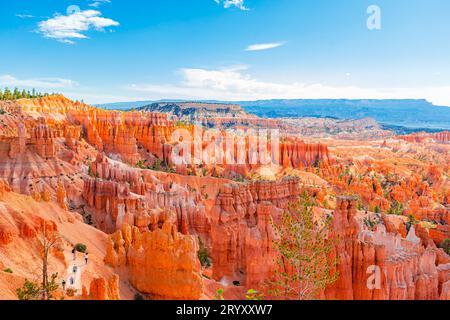Amazing great orange spires carved away by erosion in famous Bryce Canyon National Park in Utah, USA. Stock Photo