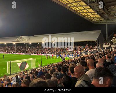 Fulham, London, UK. 2nd Oct, 2023. Scenes at Craven Cottage during the Fulham FC Premier League game against local rival neighbour Chelsea FC Credit: Motofoto/Alamy Live News Stock Photo