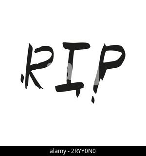 Phrase rip. Street graffiti style. Wall art. Halloween party. Banner and flyer design. Vector illustration. Stock Vector