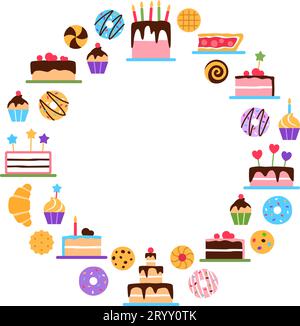 Vector Bread Border with copy space for ad text, frame with variety ...