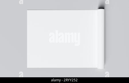 Blank roll-up with copy space in various postures used as a printing ...