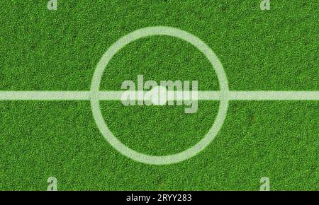 Center of soccer field background. Sport game and athletic concept. 3D illustration rendering Stock Photo