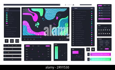Motion app interface vector concept Stock Vector