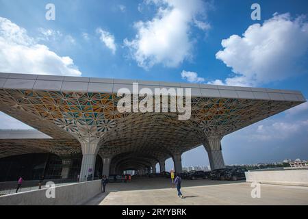 Dhaka, Bangladesh: 02, October, 2023: The newly built third terminal of the Hazrat Shahjalal International Airport (HSIA) in Dhaka. Once fully operati Stock Photo