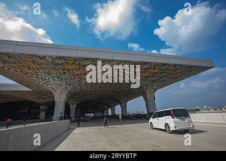 Dhaka, Bangladesh: 02, October, 2023: The newly built third terminal of the Hazrat Shahjalal International Airport (HSIA) in Dhaka. Once fully operati Stock Photo