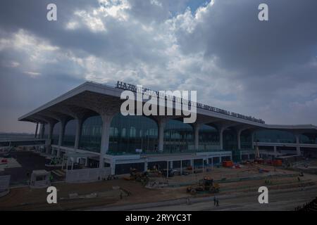 Dhaka, Bangladesh: 02, October, 2023: The newly built third terminal of the Hazrat Shahjalal International Airport (HSIA) in Dhaka. Once fully operati Stock Photo