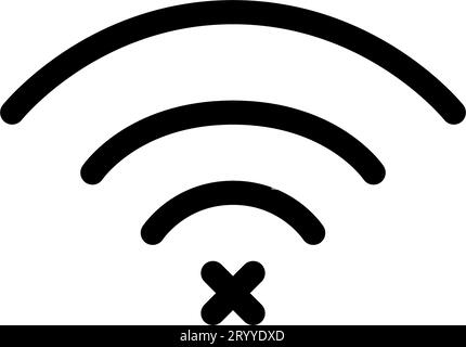 No wifi signal. Pixel perfect, editable stroke Stock Vector