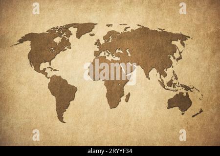Old map of the world in grunge style. Perfect vintage background. Stock Photo