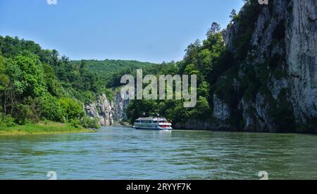 Danube Gorge near Weltenburg in the Lower Bavarian district of Kelheim, Bavaria, Germany; Stock Photo