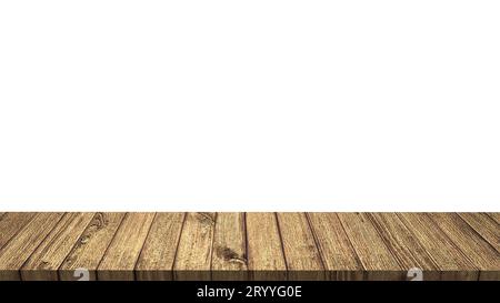 Empty table on Isolated white background. 3D illustration. Clipping path Stock Photo