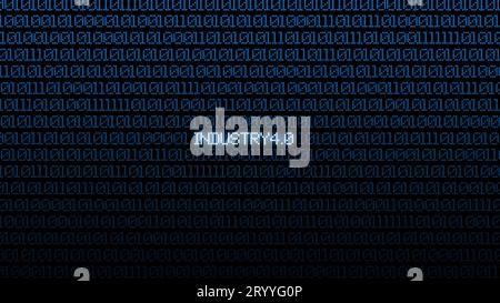Industrial 4.0 Blue digital matrix bacgkground. Abstract background and ...