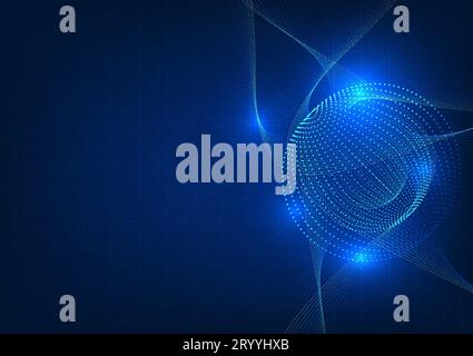 Big data technology with wave stripes with abstract background. Refers to big data technology as a tool that allows data to be used for analysis and p Stock Vector