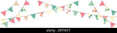 Bunting garland (pennant flags) decoration illustration Stock Vector