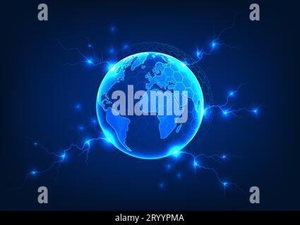 World network connection technology Refers to the connection to the Internet network that covers the whole world. used to transmit data with a high-sp Stock Vector