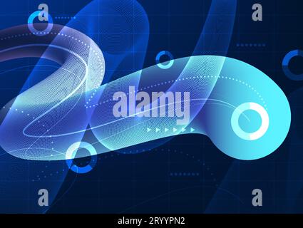 Abstract background technology Show screen technology, 3D images, and gradient colors with digital elements. Suitable for poster work and technology-r Stock Vector
