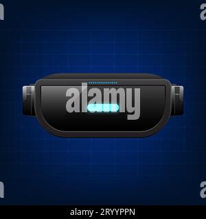 VR technology It's the technology that made it into the Metaverse, a virtual reality simulation. Used in the gaming industry Vector Glasses VR technol Stock Vector