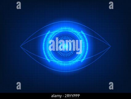 Technology eye The concept of searching for information through the internet network Find information at any time to use in solving problems. Vector e Stock Vector